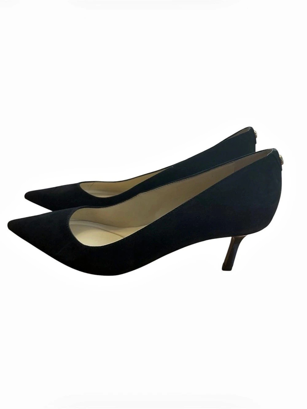 Nine West 9x9 Black Suede Pointed Toe Kitten Heels Pumps Size 10M 2.5"